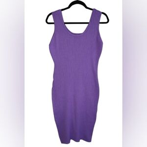 ​FCT WITH LOVE Purple Ribbed Knit Midi Dress Plus Size 2X